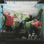 Beijing Twins, oil on canvas, 190x190 cm, 2018