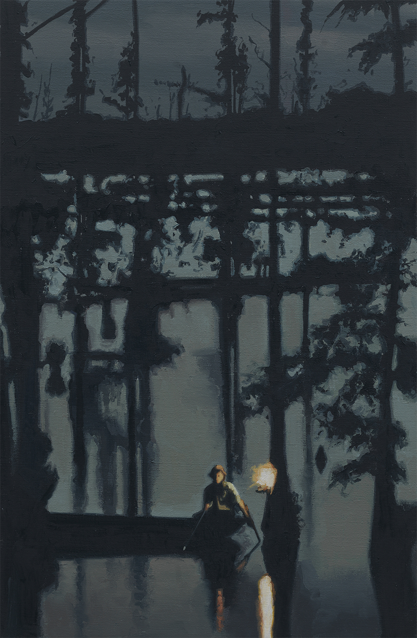 Night Man, oil on canvas, 60x40 cm, 2021. Songs for the Little Ones, Galerie Forsblom, Helsinki